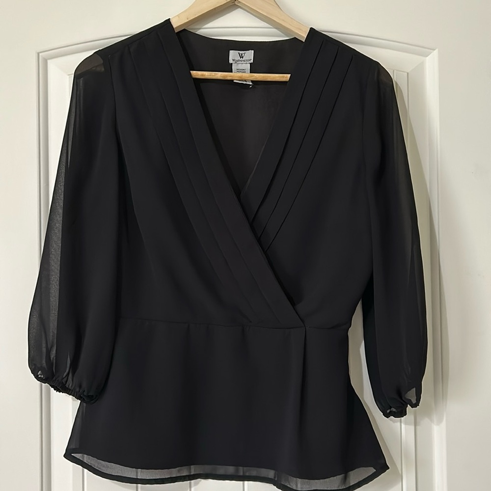 Worthington Black Blouse Size Medium